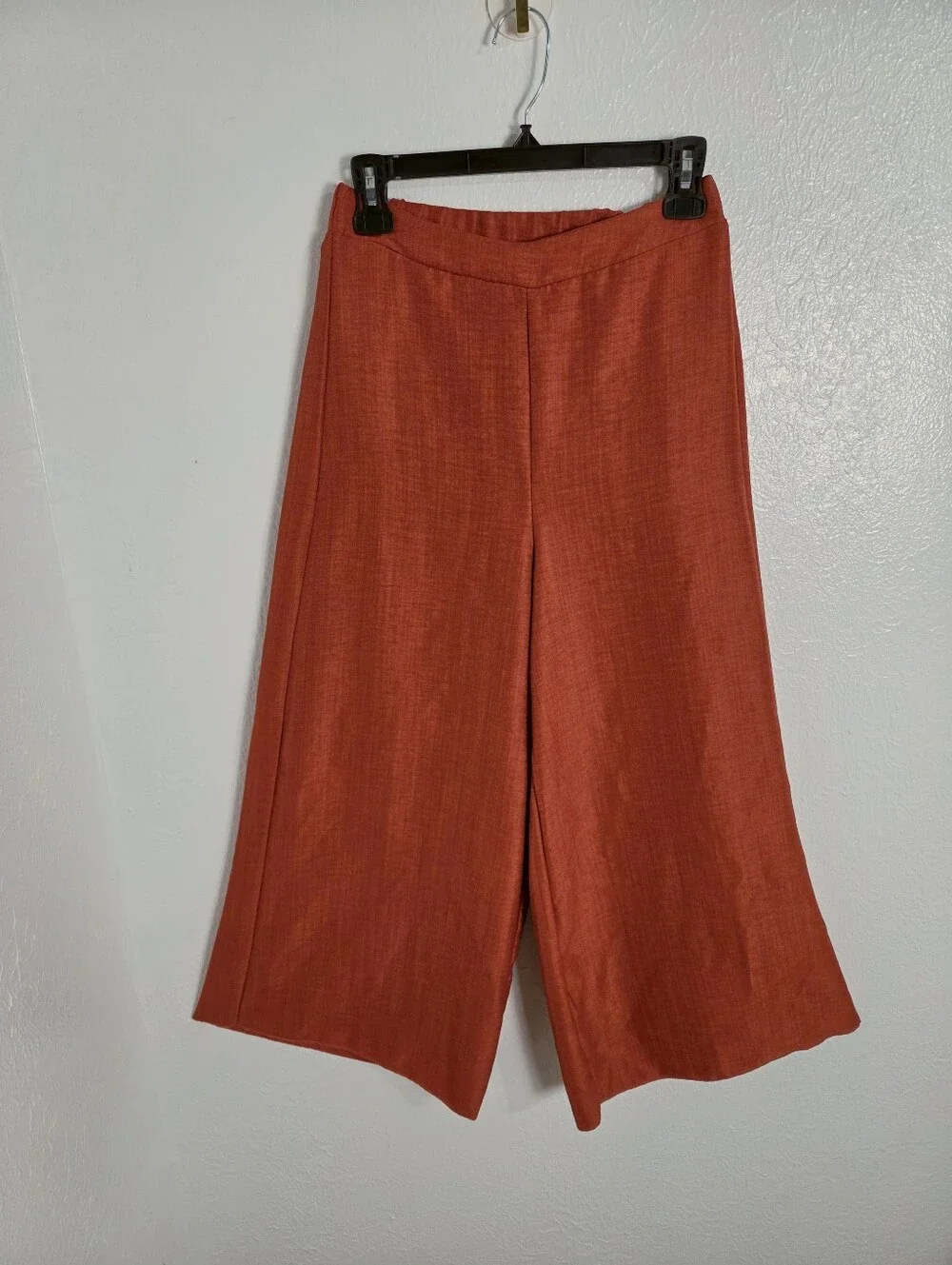 Shein Wide Leg Rust-Red Ankle Pants, Size Medium